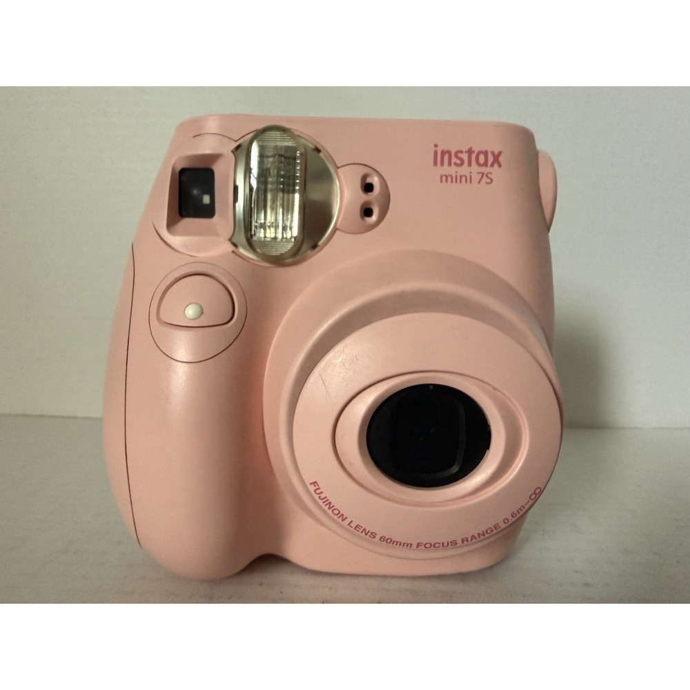 Fujifilm Instax Mini 7S Light Pink Instant Film Camera with Film Pack TESTED